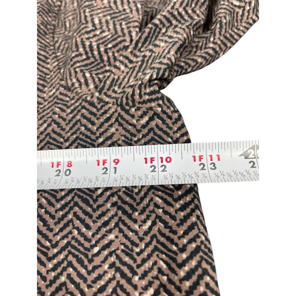 Soft Surroundings 2X Herringbone Print Long Sleeve Top Velvet Embroidered Collar - Picture 11 of 13